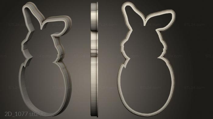 2D (easter bunny cookie cutter ostern osterhase aus Easter Bunny Egg Size Big, 2D_1077) 3D models for cnc