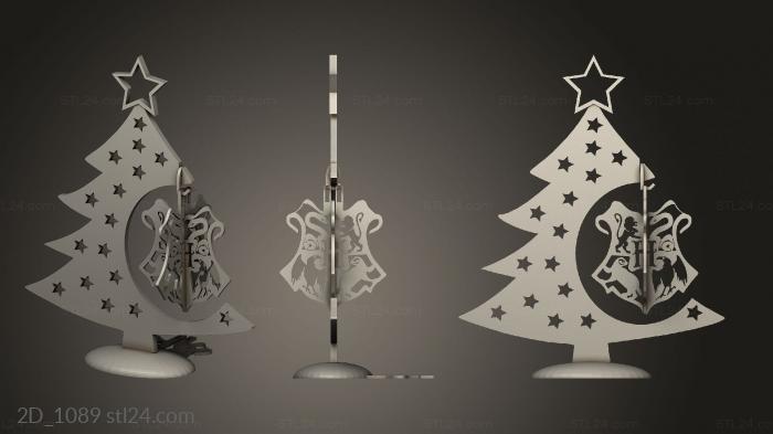 2D (deco Harry Potter Christmas Bauble HP, 2D_1089) 3D models for cnc