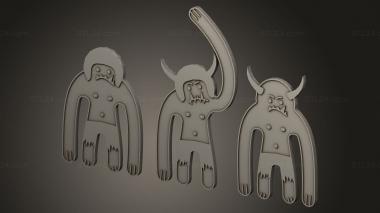 2D (Fantasy Football Gingerbread Stunties troll, 2D_1107) 3D models for cnc