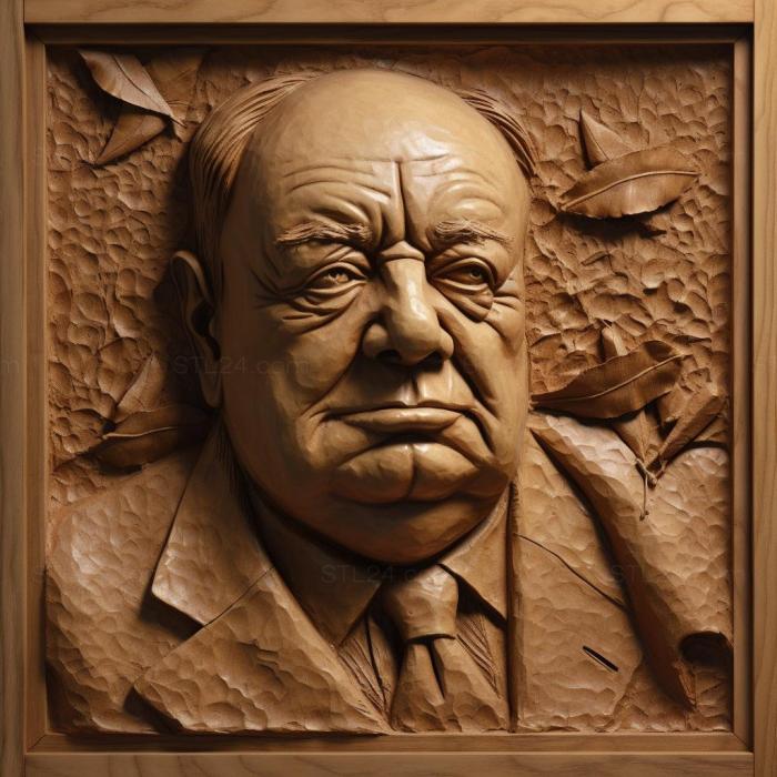 Знаменитости (Уинстон Черчилль премьер-министр Великобритании 1, 3DFMS_6128) 3D модель для ЧПУ станка