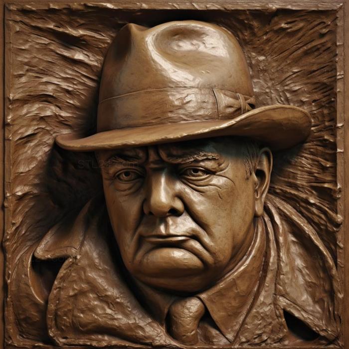 Знаменитости (Уинстон Черчилль премьер-министр Великобритании 4, 3DFMS_6131) 3D модель для ЧПУ станка