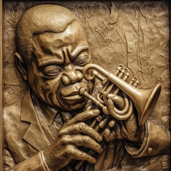 Famous (Louis Armstrong jazz musician 3, 3DFMS_6302) 3D models for cnc