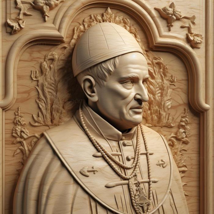 Знаменитости (Иоанн Павел II Папа римский 3, 3DFMS_6382) 3D модель для ЧПУ станка