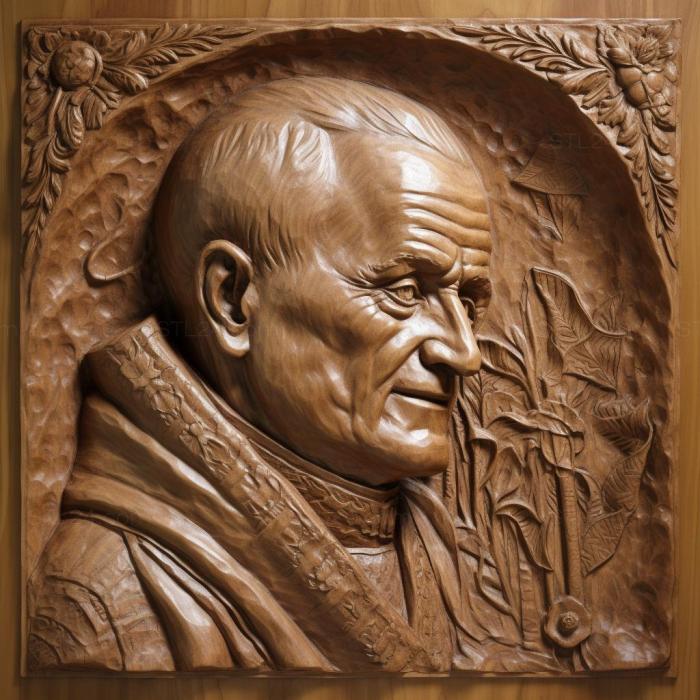 Знаменитости (Иоанн Павел II Папа римский 4, 3DFMS_6383) 3D модель для ЧПУ станка