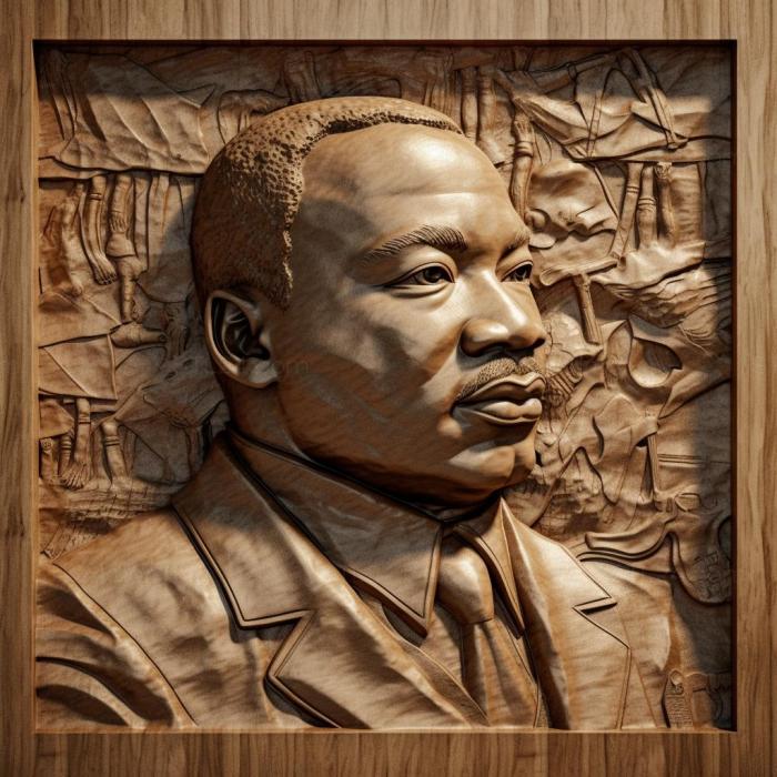 Знаменитости (Мартин Лютер Кинг 1, 3DFMS_6408) 3D модель для ЧПУ станка