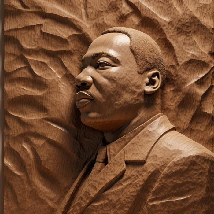 Знаменитости (Мартин Лютер Кинг 3, 3DFMS_6410) 3D модель для ЧПУ станка
