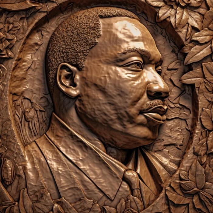 Знаменитости (Мартин Лютер Кинг 4, 3DFMS_6411) 3D модель для ЧПУ станка
