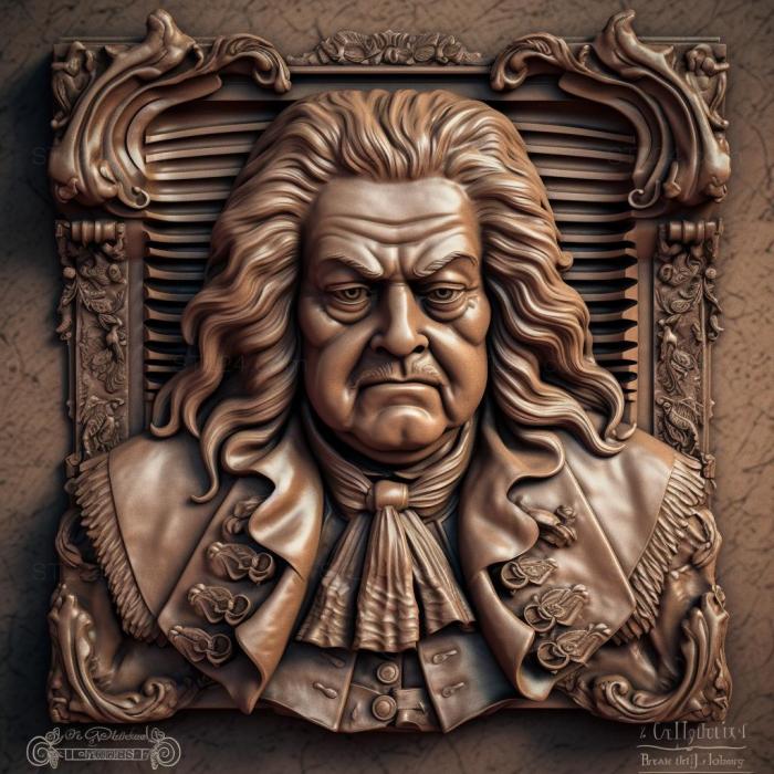 Знаменитости (Johann Sebastian Bach 1, 3DFMS_6480) 3D модель для ЧПУ станка