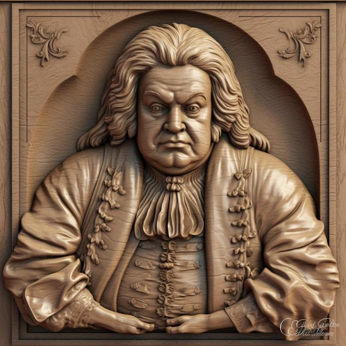 Famous (Johann Sebastian Bach 3, 3DFMS_6482) 3D models for cnc
