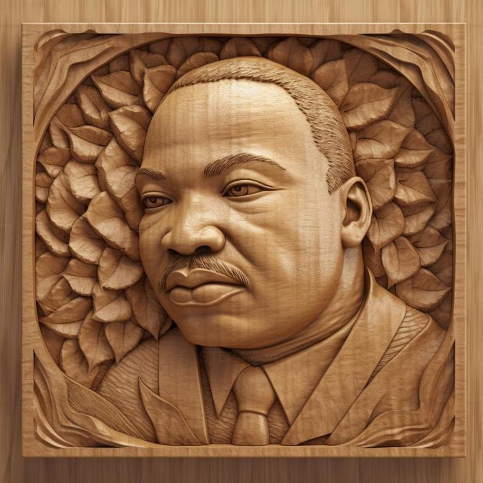 Знаменитости (Мартин Лютер Кинг младший, лидер движения за гражданские права 1, 3DFMS_6648) 3D модель для ЧПУ станка