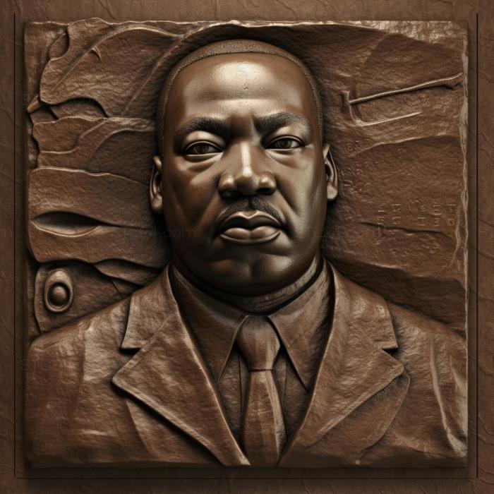 Знаменитости (Мартин Лютер Кинг младший, лидер движения за гражданские права 3, 3DFMS_6650) 3D модель для ЧПУ станка