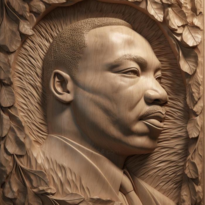 Знаменитости (Мартин Лютер Кинг младший, лидер движения за гражданские права 4, 3DFMS_6651) 3D модель для ЧПУ станка