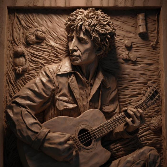 Famous (Bob Dylan folk musician 2, 3DFMS_6709) 3D models for cnc