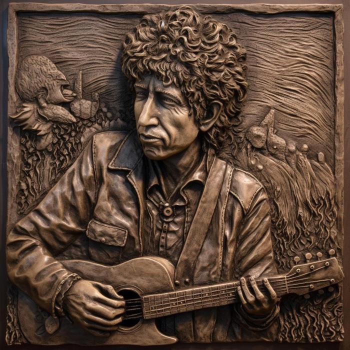Знаменитости (Боб Дилан фолк-музыкант 4, 3DFMS_6711) 3D модель для ЧПУ станка