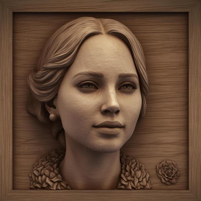 Famous (Jennifer Lawrence 2, 3DFMS_6757) 3D models for cnc