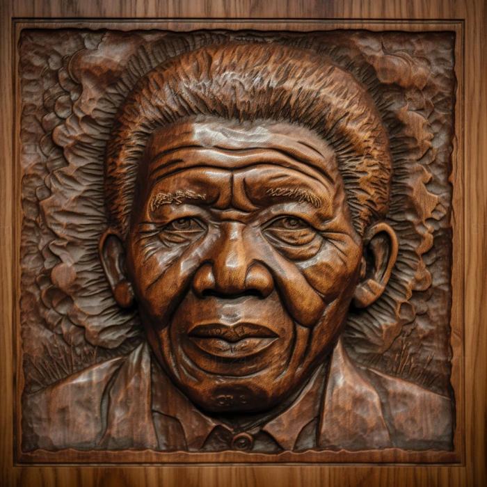 Знаменитости (Нельсон Мандела президент Южной Африки 2, 3DFMS_6973) 3D модель для ЧПУ станка