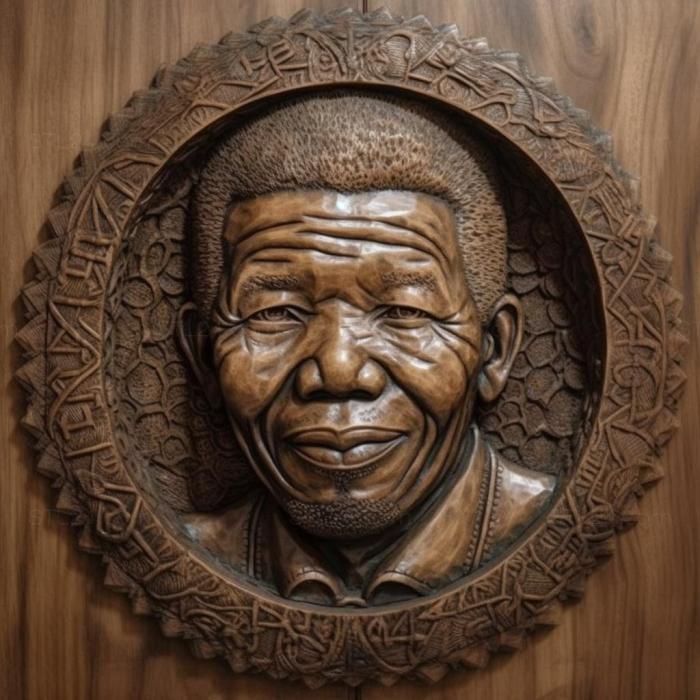 Famous (Nelson Mandela South African President 4, 3DFMS_6975) 3D models for cnc