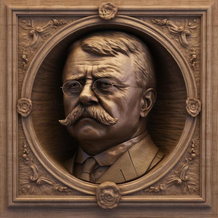 Famous (Theodore Roosevelt 3, 3DFMS_7062) 3D models for cnc