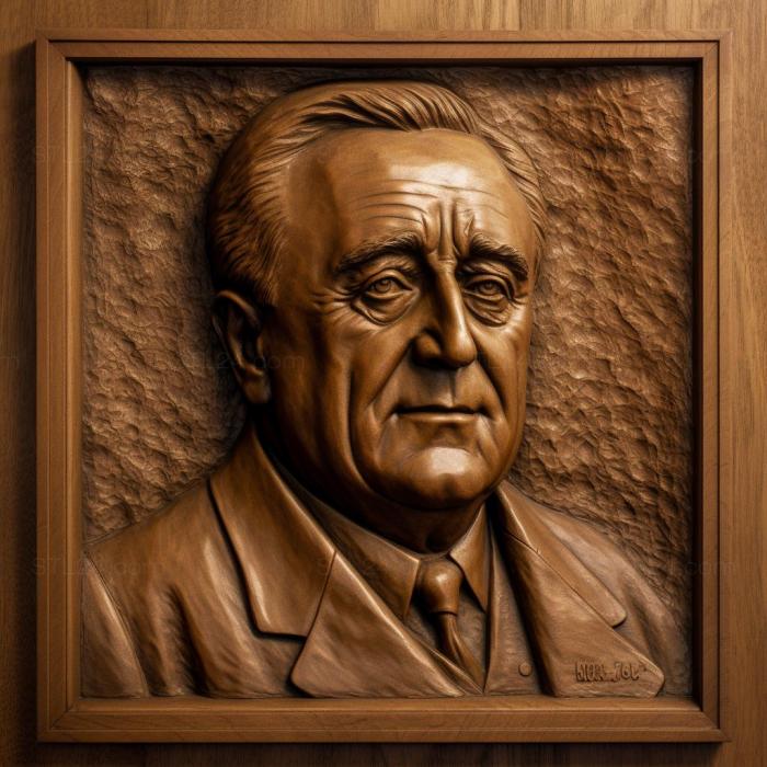 Знаменитости (Франклин Делано Рузвельт Президент США 1, 3DFMS_7092) 3D модель для ЧПУ станка