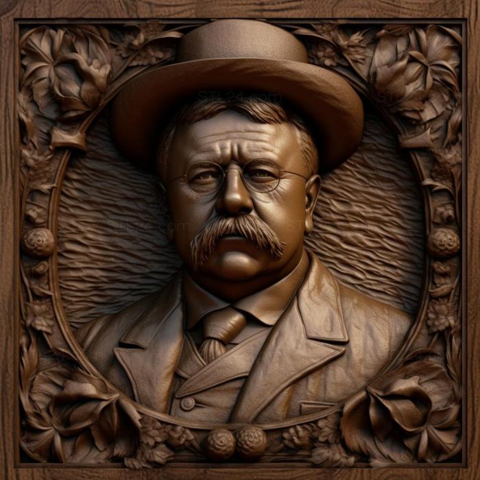 Famous (Theodore Roosevelt US President and environmentali 4, 3DFMS_7099) 3D models for cnc