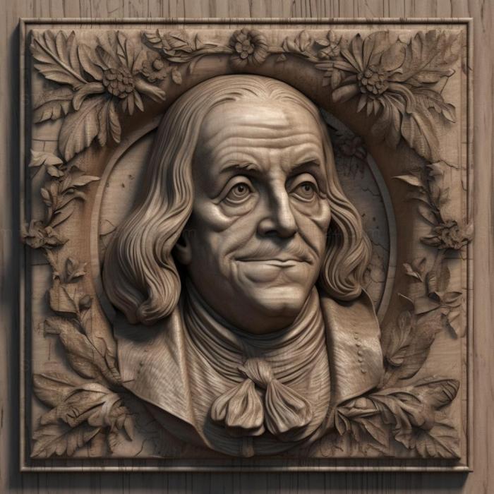Famous (Benjamin Franklin 1, 3DFMS_7112) 3D models for cnc