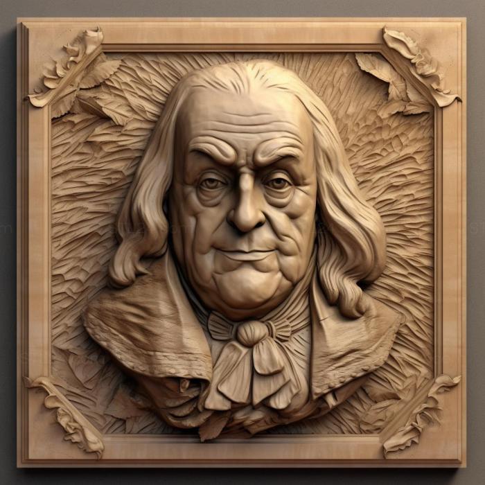 Famous (Benjamin Franklin 4, 3DFMS_7115) 3D models for cnc