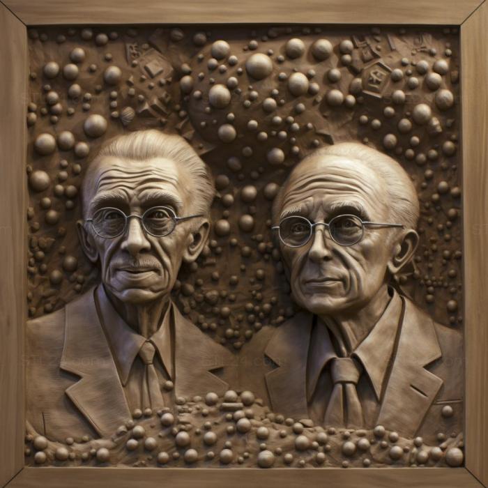 Famous (James Watson Francis Crick molecular biologists 2, 3DFMS_7369) 3D models for cnc