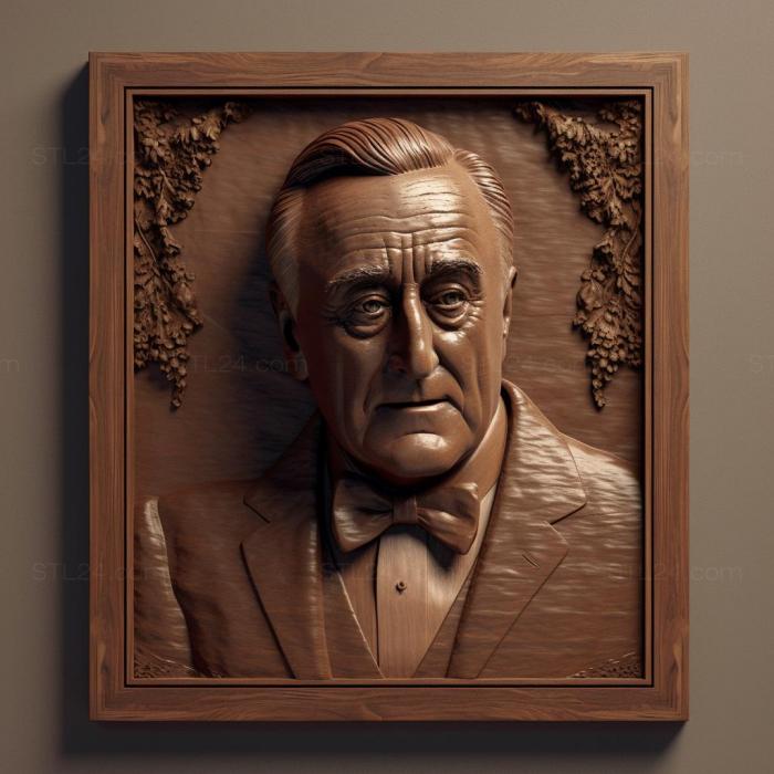 Famous (Franklin Delano Roosevelt US President 1, 3DFMS_7556) 3D models for cnc