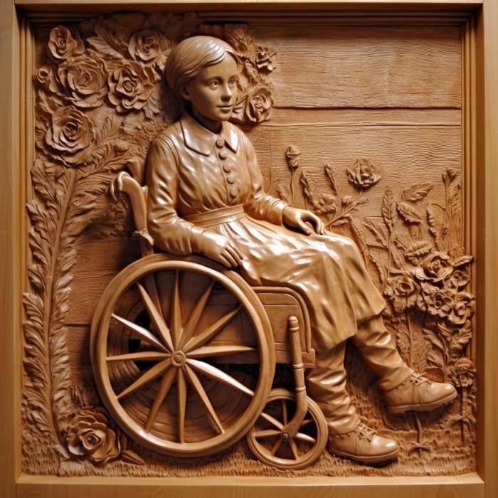 Famous (Helen Keller champion of the disabled 4, 3DFMS_7627) 3D models for cnc