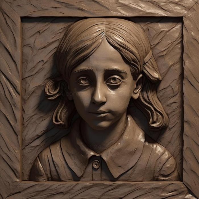 Famous (Anne Frank diarist and Holocaust victim 3, 3DFMS_7654) 3D models for cnc