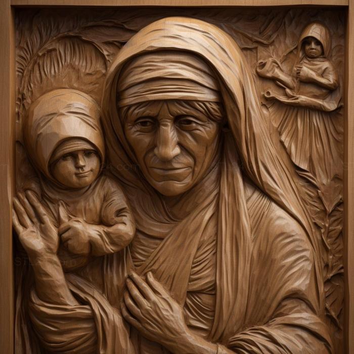 Знаменитости (Мать Тереза монахиня-миссионерка 1, 3DFMS_7688) 3D модель для ЧПУ станка