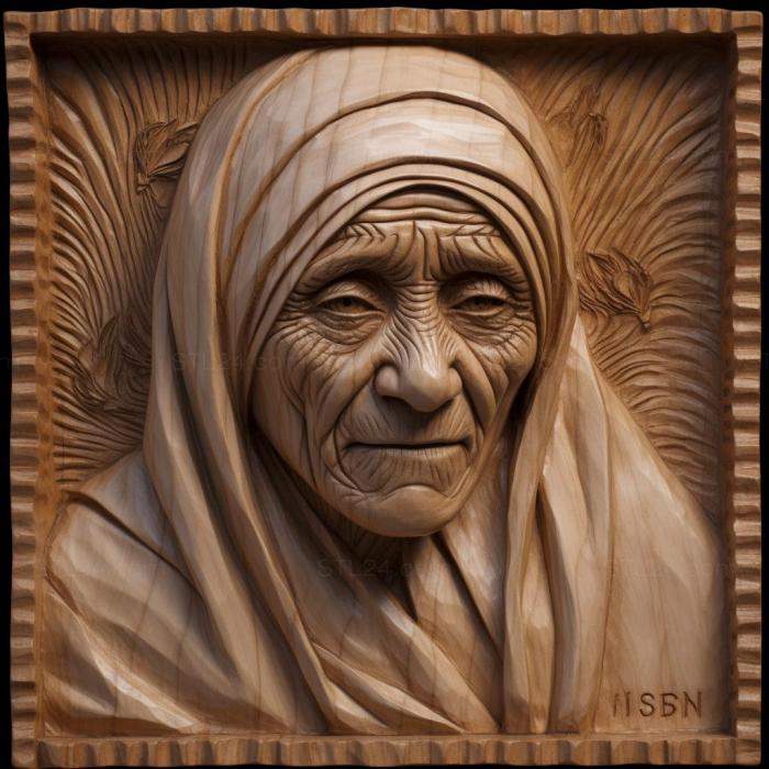 Famous (Mother Teresa missionary nun 4, 3DFMS_7691) 3D models for cnc