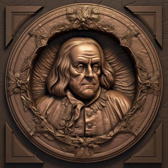Famous (Benjamin Franklin 3, 3DFMS_7710) 3D models for cnc