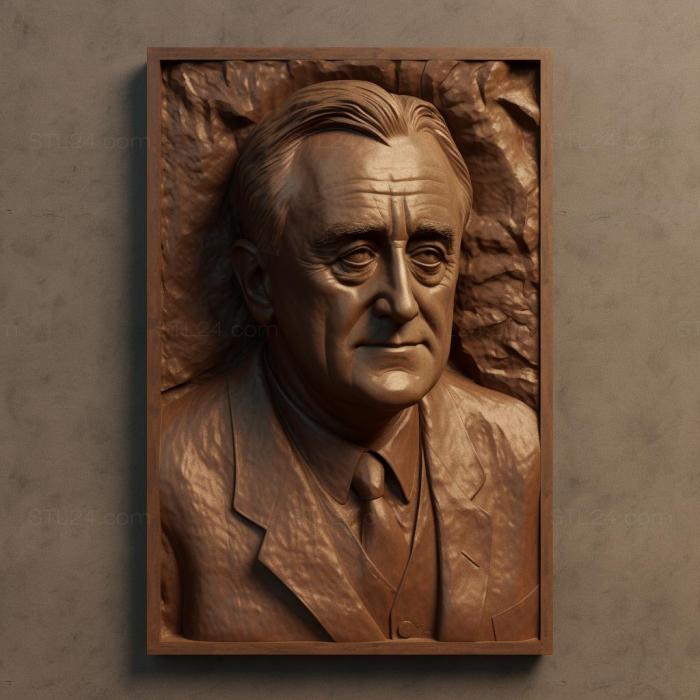 Famous (Franklin Delano Roosevelt US President 1, 3DFMS_8240) 3D models for cnc