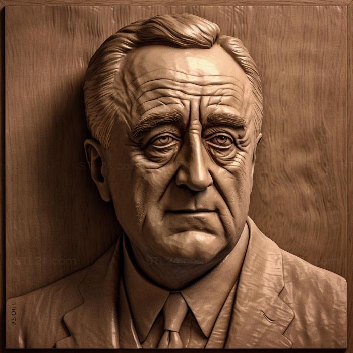 Famous (Franklin Delano Roosevelt US President 2, 3DFMS_8269) 3D models for cnc