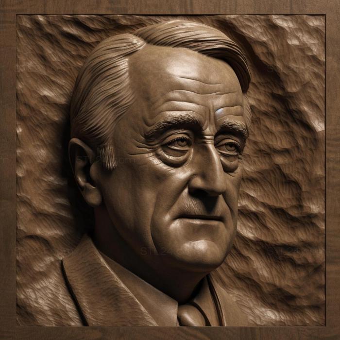 Famous (Franklin Delano Roosevelt US President 1, 3DFMS_8432) 3D models for cnc