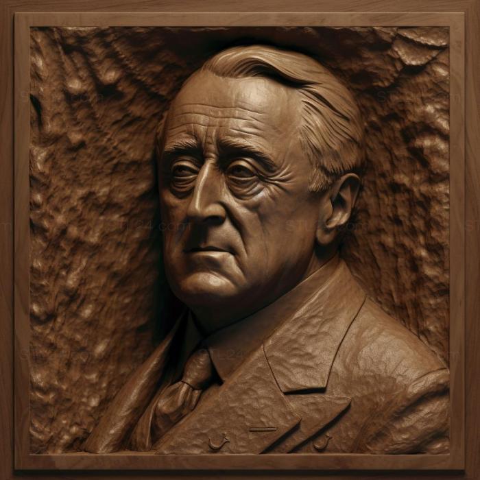 Famous (Franklin Delano Roosevelt US President 3, 3DFMS_8434) 3D models for cnc