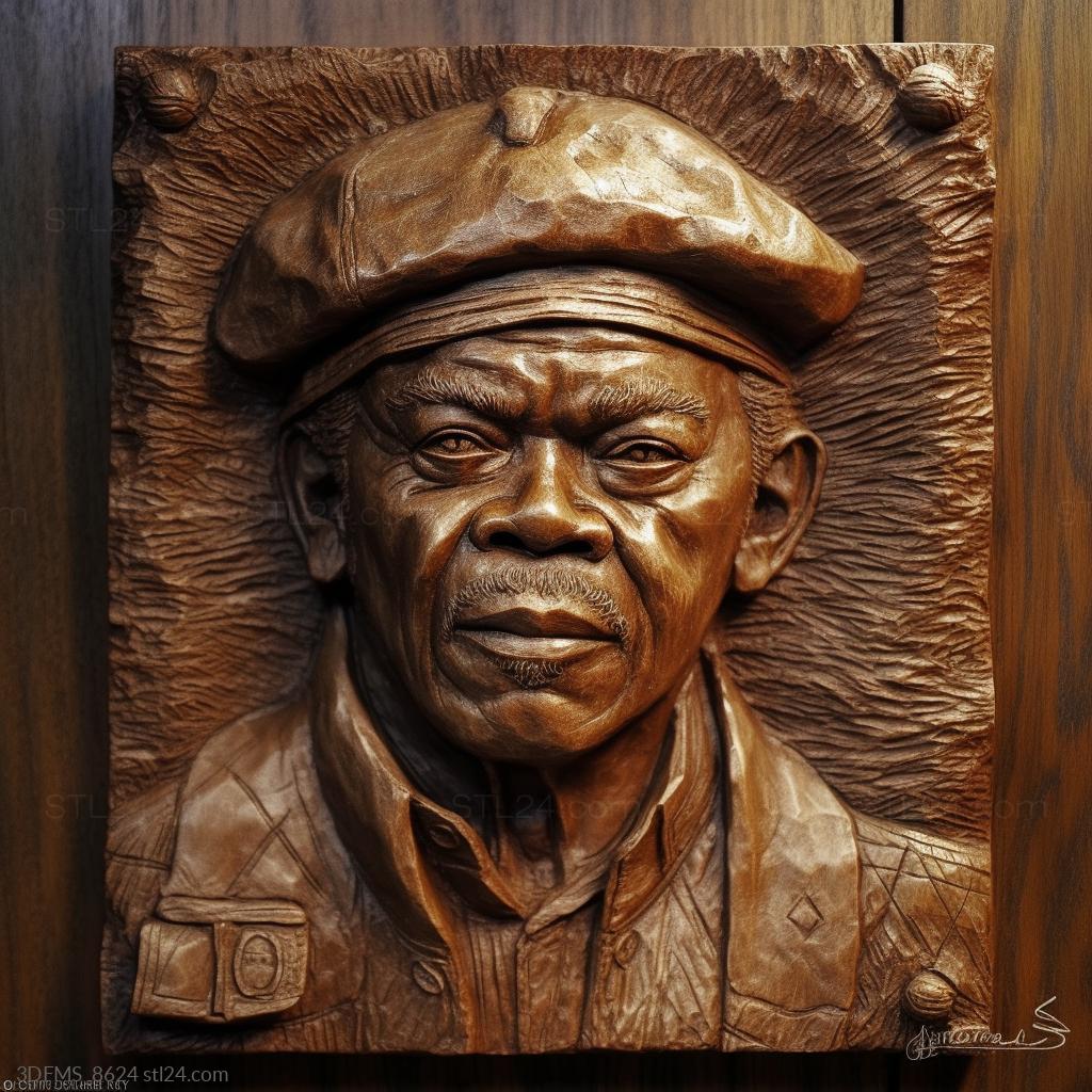 Famous - Samuel L Jackson 1, 3DFMS_8624. 3D stl model for CNC