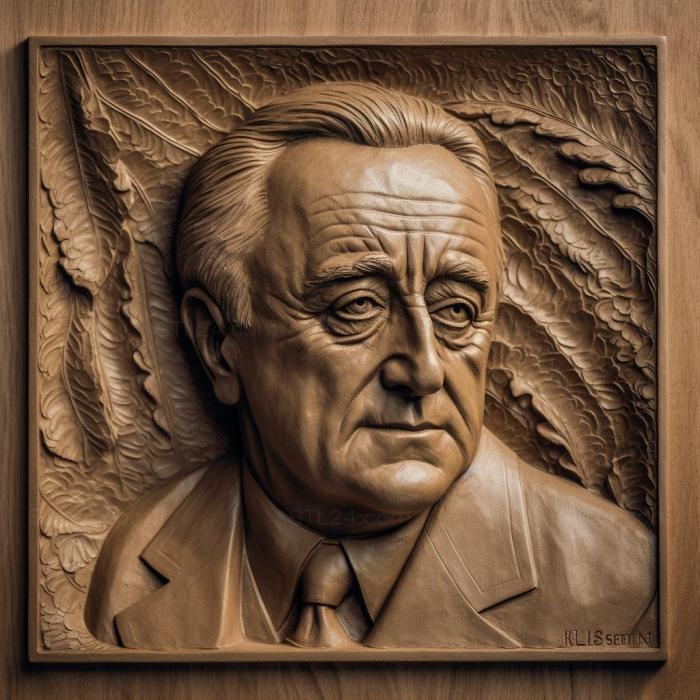 Famous (Franklin Delano Roosevelt US President 1, 3DFMS_8644) 3D models for cnc