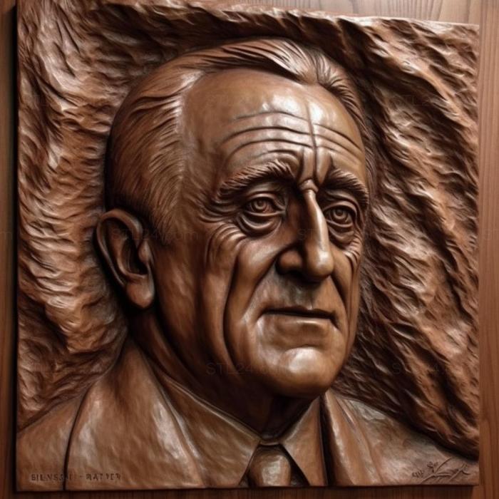 Знаменитости (Франклин Делано Рузвельт Президент США 1, 3DFMS_8716) 3D модель для ЧПУ станка
