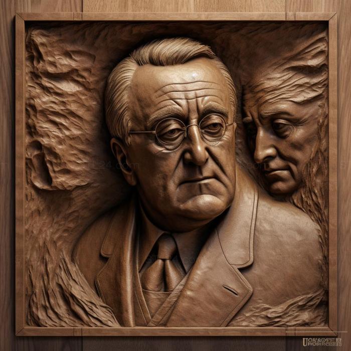 Famous (Franklin Delano Roosevelt US President 2, 3DFMS_8717) 3D models for cnc
