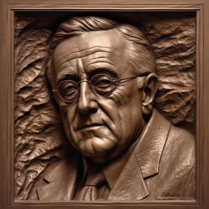 Famous (Franklin Delano Roosevelt US President 4, 3DFMS_8719) 3D models for cnc