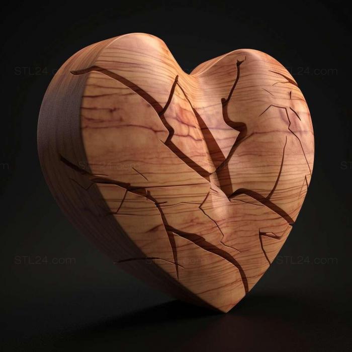 Картины (Цвет сердца Разбитое сердце 2, 3DWDEC_10496) 3D модель для ЧПУ станка