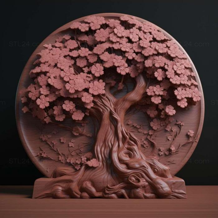 Wall decor (Touhou 07 Perfect Cherry Blossom 2, 3DWDEC_11316) 3D models for cnc