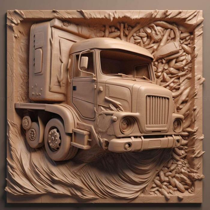 Картины (Симуляция грузовика 16 3, 3DWDEC_12901) 3D модель для ЧПУ станка