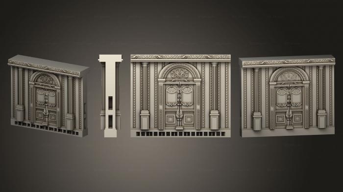 Интерьеры (Двойная Дверь в Пиршественной Стене, INT_0224) 3D модель для ЧПУ станка