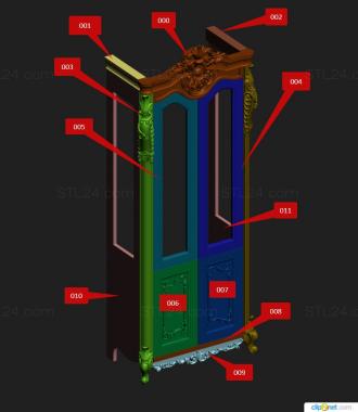 Set of furniture (Double sideboard, KMB_0320) 3D models for cnc