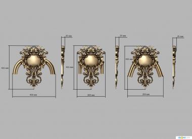 Set of onlays (Top decor, KNK_0062) 3D models for cnc