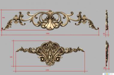 Set of onlays (Decor for the top frame, KNK_0066) 3D models for cnc