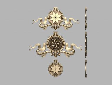 Set of onlays (Decor with a star, KNK_0074) 3D models for cnc